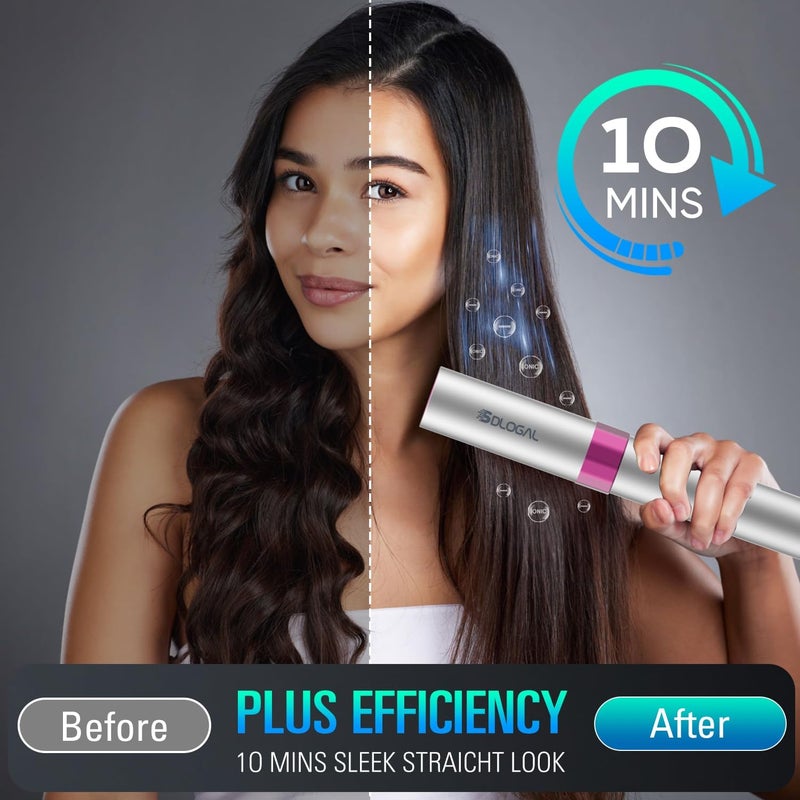 SDLOGAL Rechargeable Hair Straightener Brush, Hair Straightener Comb Straightening Brush for Women, with 5 Temps & Fast Heating, Easy and Fast Salon-Style, Built-in Double Ionic Generators - Image 5